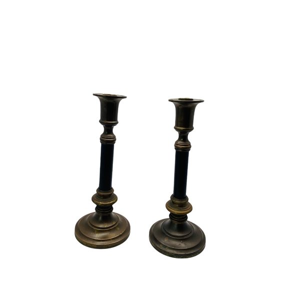 Unbranded Other - Vintage Bronze Candlesticks 1 Pair Made In Hong Kong Very Good Condition